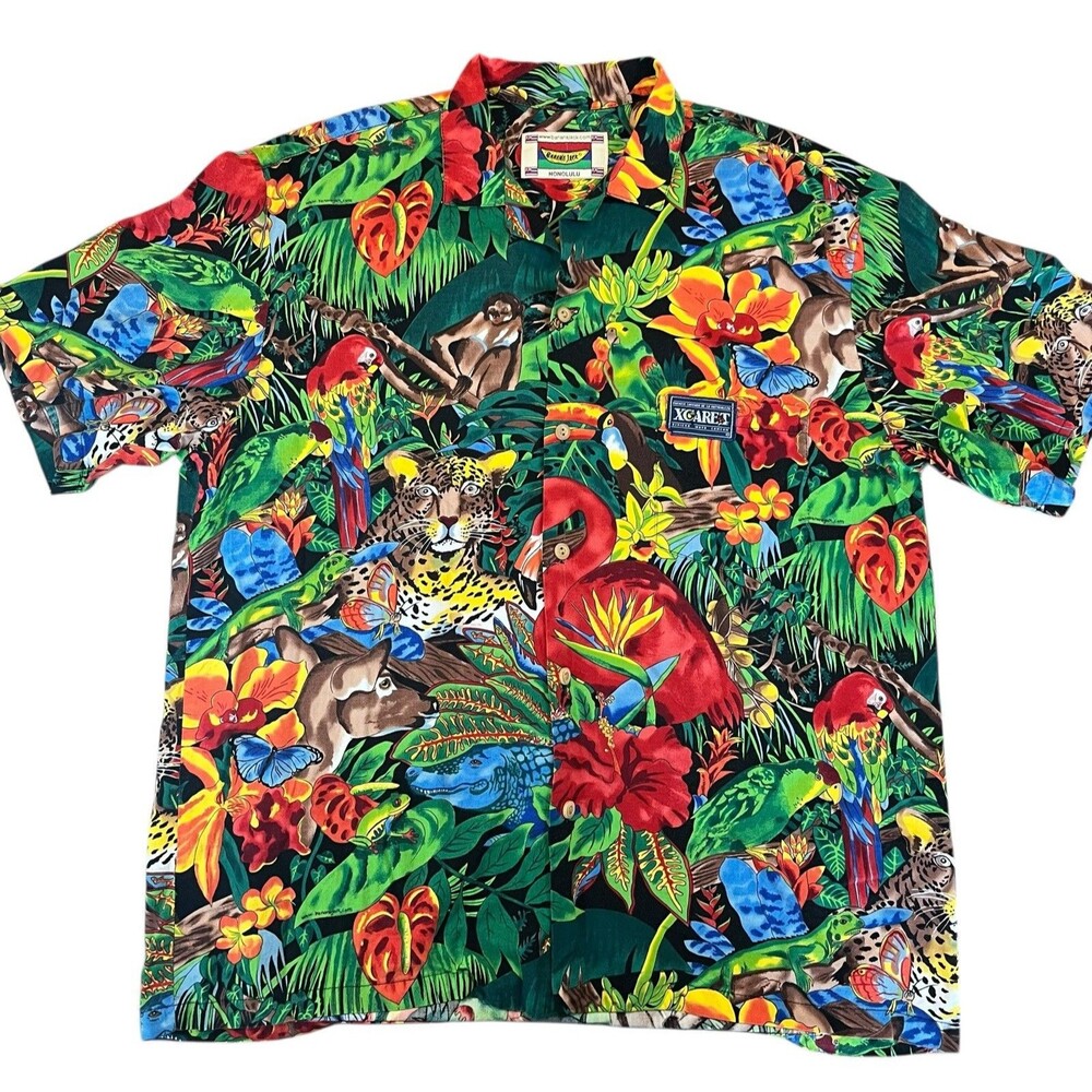 Banana Jack Honolulu Hawaiian Shirt Jungle Animal Print Tropical XL